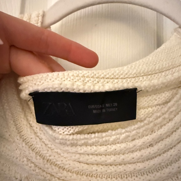 ZARA Checkered Knit Dress With Fringe - Picture 3 of 3